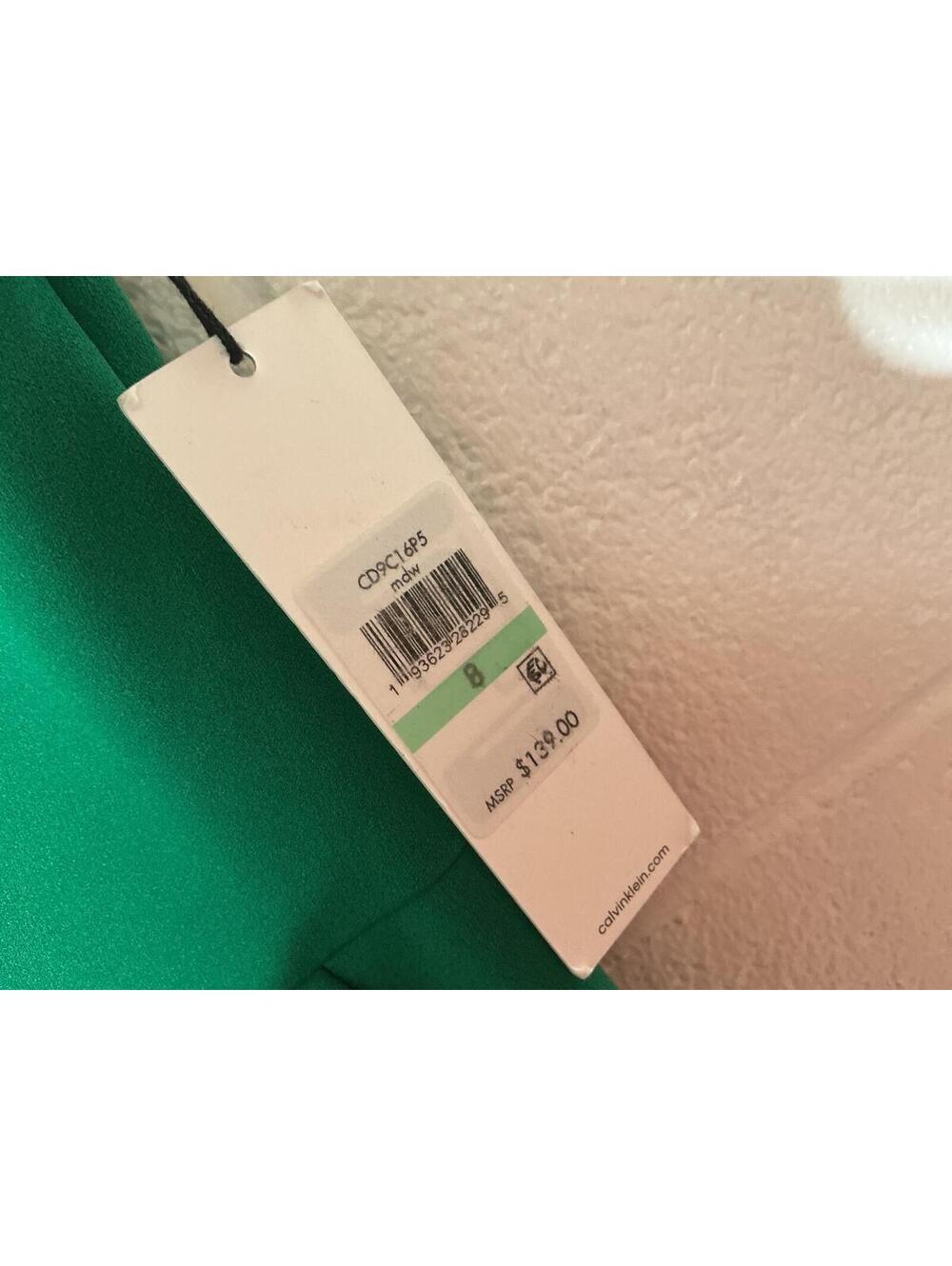 < NEW Calvin Klein Green Sleeveless Jumpsuit With Cut-Out Neckline > - Picture 3 of 5